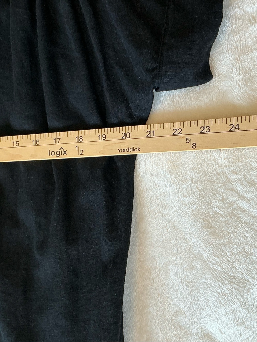 Well Worn Classic Linen Blend Shirt Dress Black Button Front Pockets Sz Medium - Picture 6 of 8